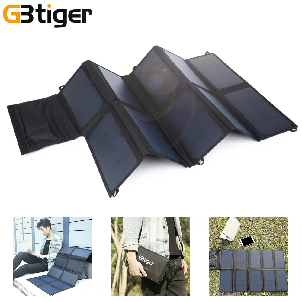 GBtiger 65 Вт Sunpower солнечное зарядное устройство Dual USB Выходы портативная панель