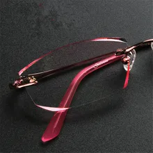 Y7 закончены с близорукостью женские модели без оправы очки, кристалл алмаз обрезки без оправы титановые очки