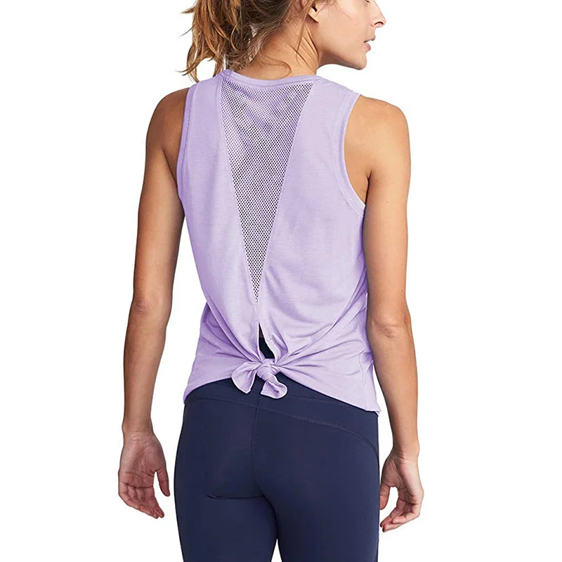 SALSPOR топы для тренировок, повседневные женские летние майки для йоги, Быстросохнущий сетчатый открытый спортивный жилет, дышащая футболка без рукавов