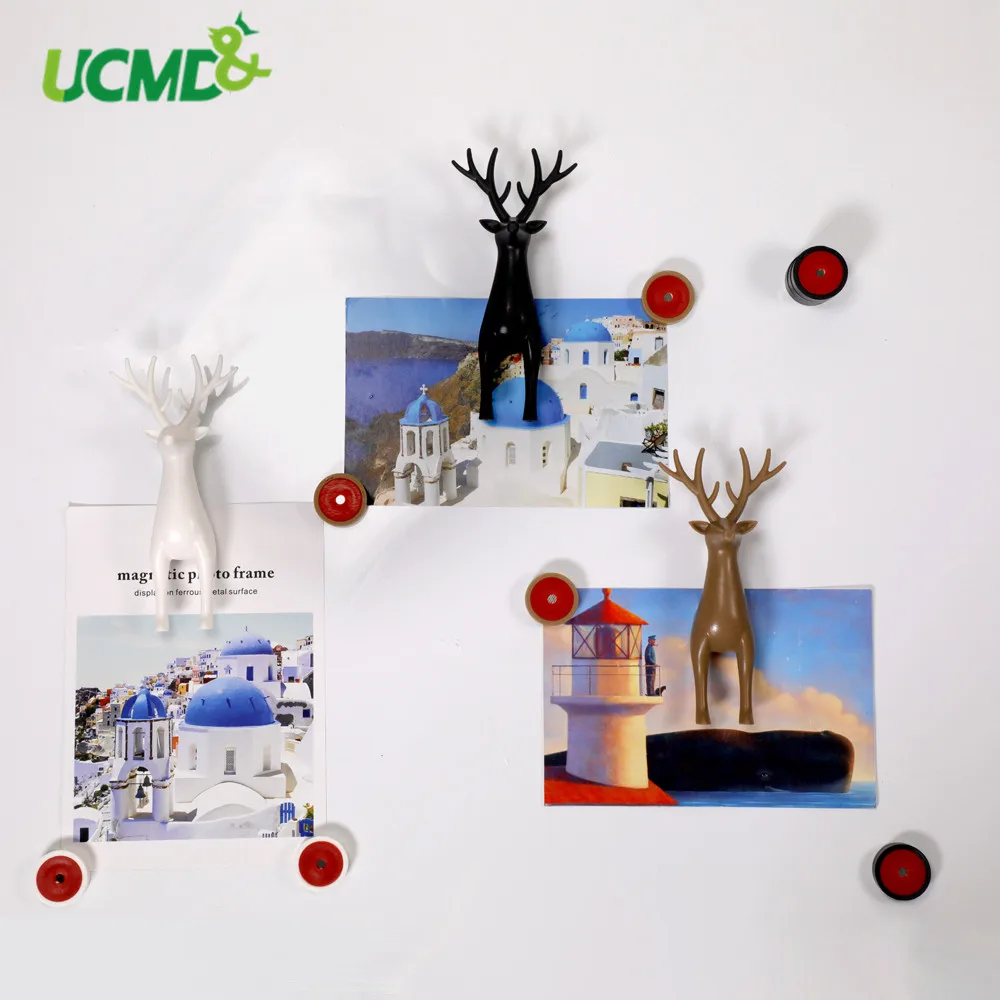 

3D Deer DIY Office Message Document Holder sticker Fridge Magnet for Kids Toy Gift Home Decoration Kitchen Refrigerator Sticker