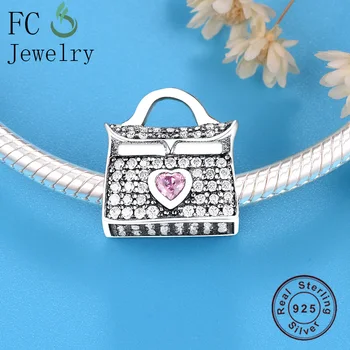 

Genuine Sparkling New Insp Handbag Silver 925 Crystal Charm Bead Fit Original Charm Bracelet Jewelry Gifts Berloque