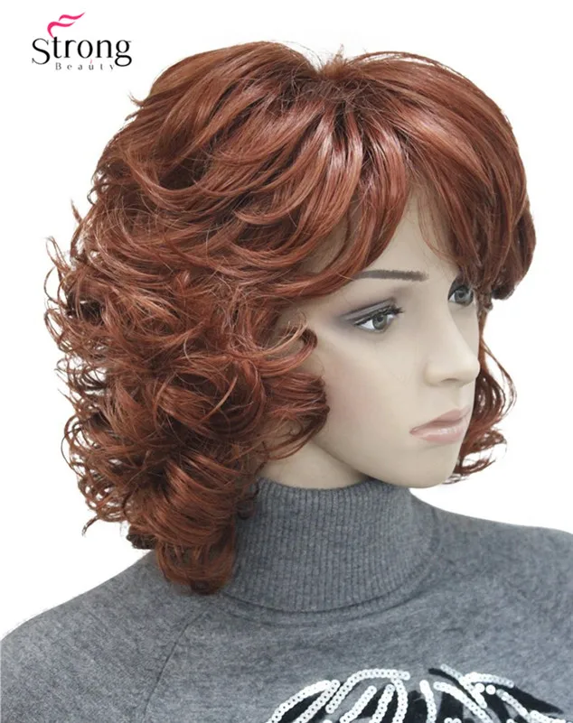 Women's Short Curly Heat Resistant Synthetic Red Hair Wigs (2)