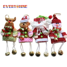 2017 New 1pcs Santa Pendant Christmas Tree Ornaments Hanging with Jingle Bells Christmas Decoration Supplies Length 23cm SD207