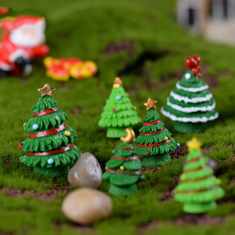 5 шт., Рождественские елочные украшения для домашнего декора, миниатюрные сказочные садовые аксессуары, современные статуэтки, украшения из смолы, игрушки для рукоделия