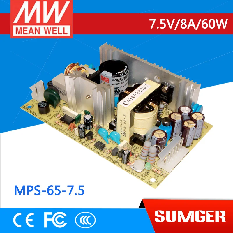 

Deals MEAN WELL original MPS-65-7.5 7.5V 8A meanwell MPS-65 7.5V 60W Single Output Medical Type