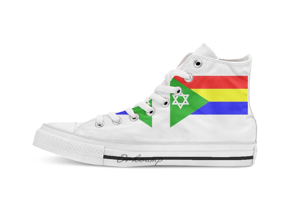 

Flag of the Druze of Israel Design breathable Casual High Top lace-up Canvas shoes sneakers For Drop shipping