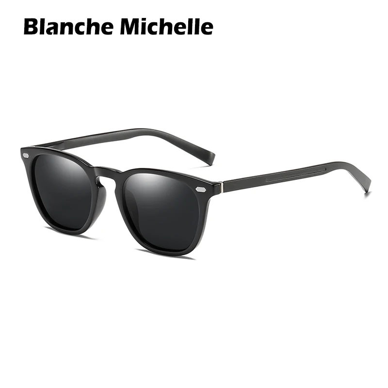 Blanche Michelle Plastic Titanium Frame Polarized Sunglasses Men Square UV400 Sun Glasses Men's Driving gafas de sol hombre
