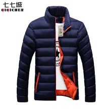 2017 Autumn Winter Parka Jacket Men Long Sleeve Stand Collar Men Casual Classic Warm Padded Coats Men Outwear Clothes 3 Colors