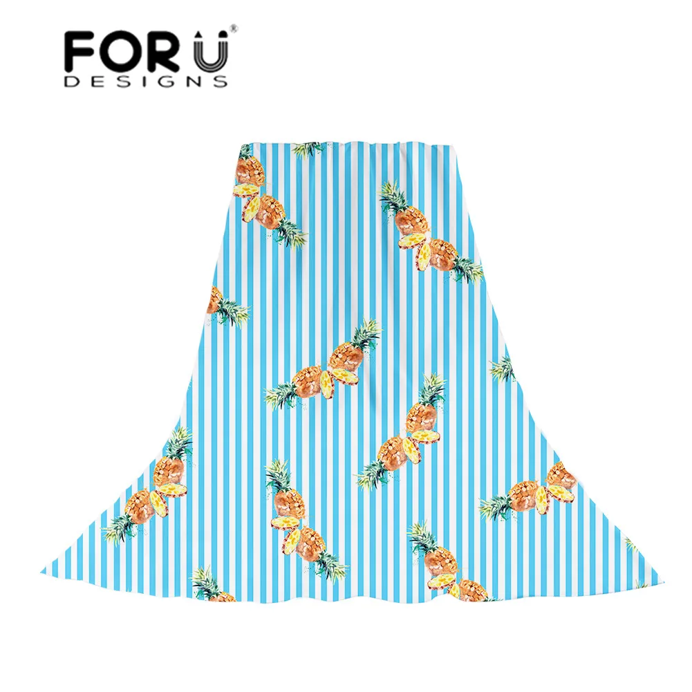 

FORUDESIGNS Women Scarf Cartoon Pineapple Printing Ladies Cute Pattern Slik Scarves for Female Fashion Towels Party Dress Wraps