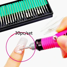 Профессиональная электрическая машинка для маникюра 30 шт./компл. и педикюр сверло комплект сплав шлифовальная насадка для ногтей Искусство маникюрные инструменты