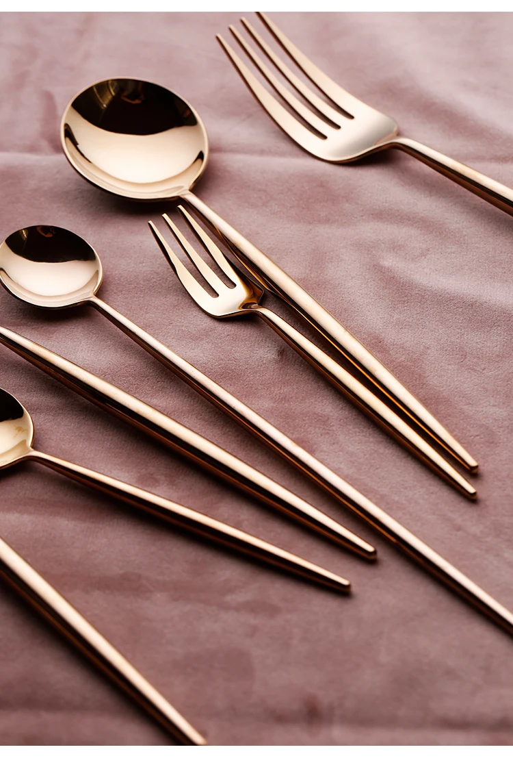 Розовое золото, ножи для стейка, вилки 304, нержавеющая сталь, столовая вилка, нож, ложка, европейский стиль, выбор еды, подарки для друга
