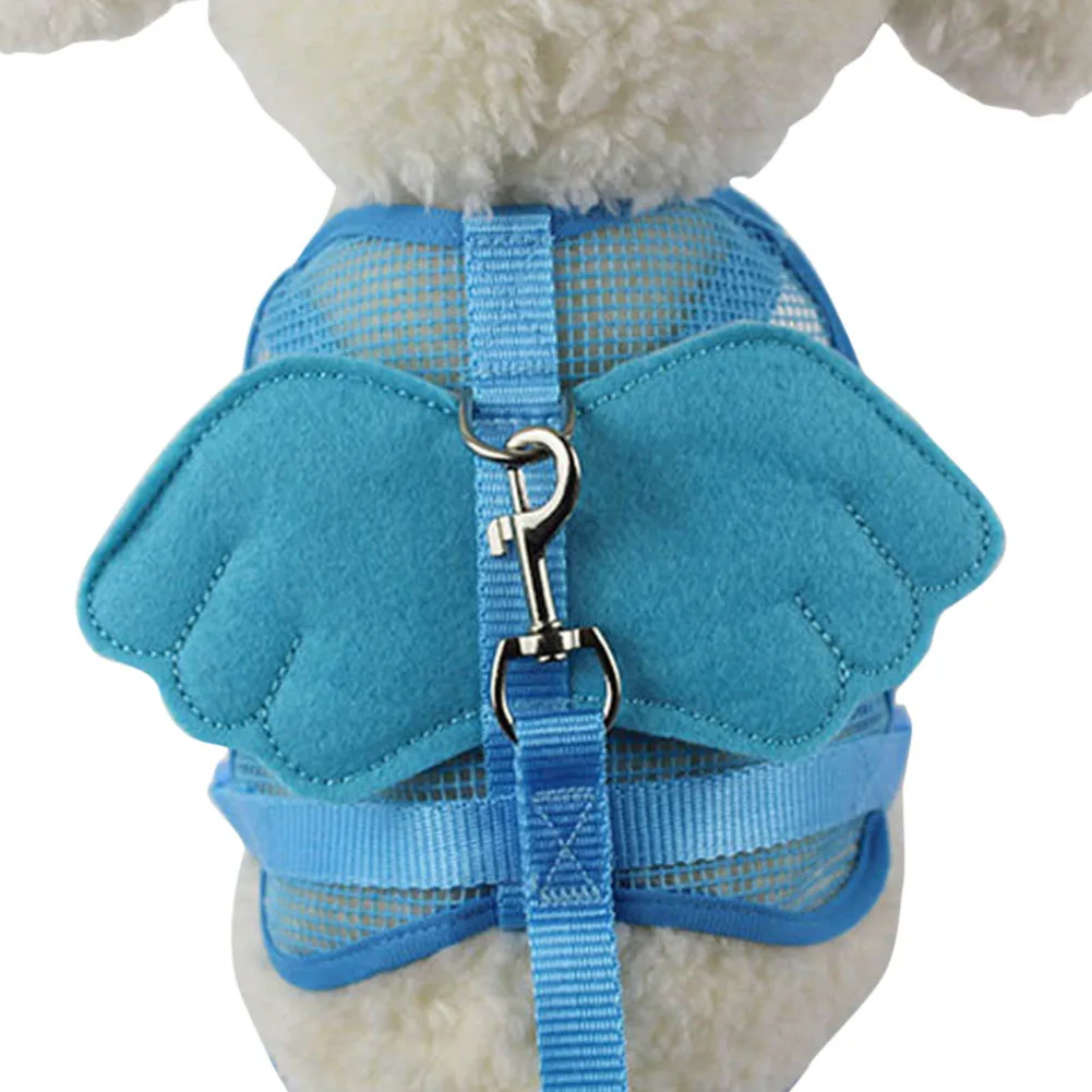 

Breathable Mesh Dog Pet Safety Harness Easy Control Vest Leash Angel Wing Chest Straps Belt E2S