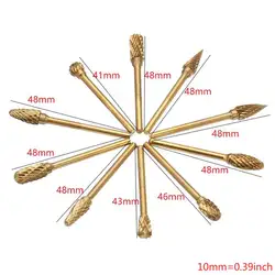 10 шт./кор. ротационные заусенцы Металлообработка ротационные напильники из карбида вольфрама стали ротационные Заусенцы Набор бит