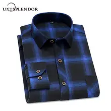 Новое поступление, Весенняя Клетчатая Мужская рубашка, повседневная мужская рубашка с принтом для отдыха, рубашка с длинными рукавами, мужская приталенная брендовая одежда YN10458