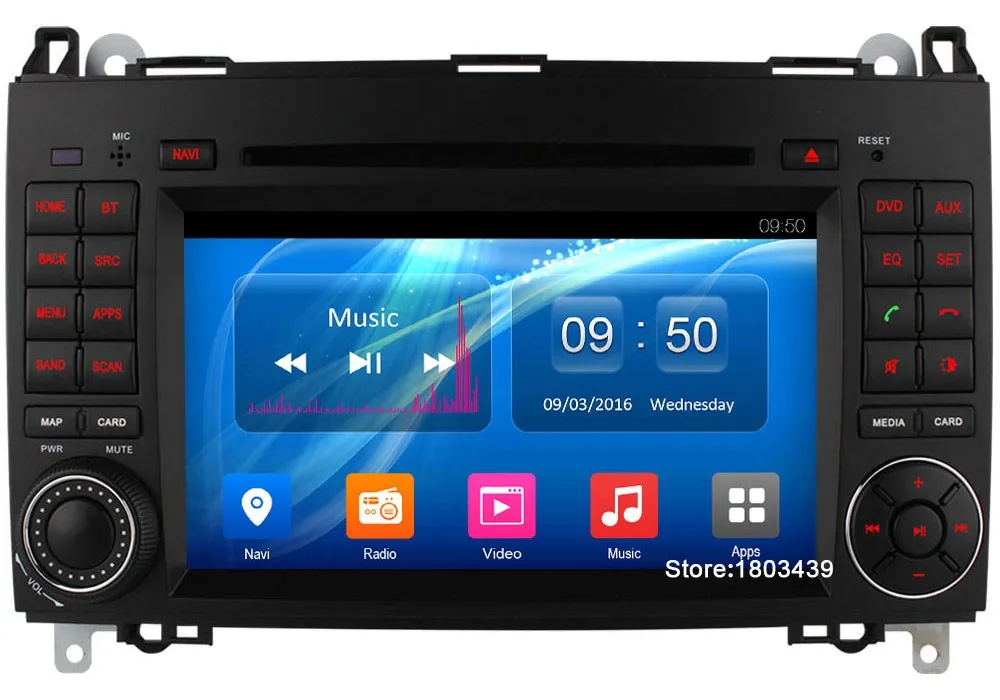 Perfect 4G WIFI Android 6 Car DVD Multimedia Player Radio GPS Glonass For Benz B200 B150 B170 A180 A160 W906 W209 W311 W315 W318 Vito 1