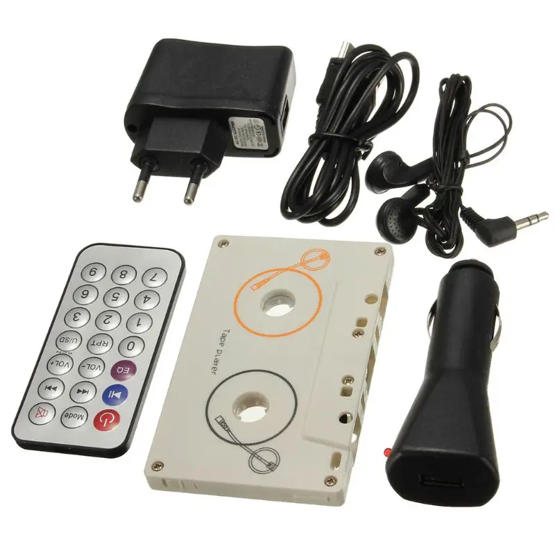 1 комплект Портативный ретро автомобильный кассета SD MMC MP3 плеер адаптер Комплект с пультом дистанционного управления стерео аудио кассетный плеер qiang