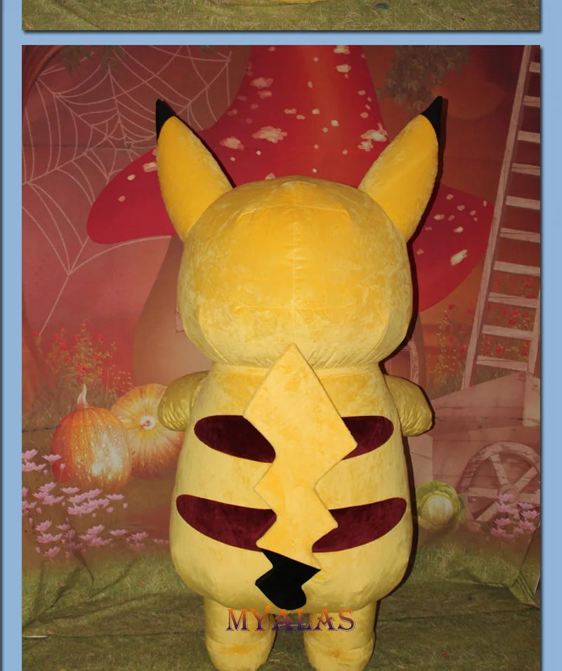 Pikachu надувной костюм талисман Пикачу кино персонаж рекламы желтый настроить для взрослых подходит для 1,45 м до 1,75 м