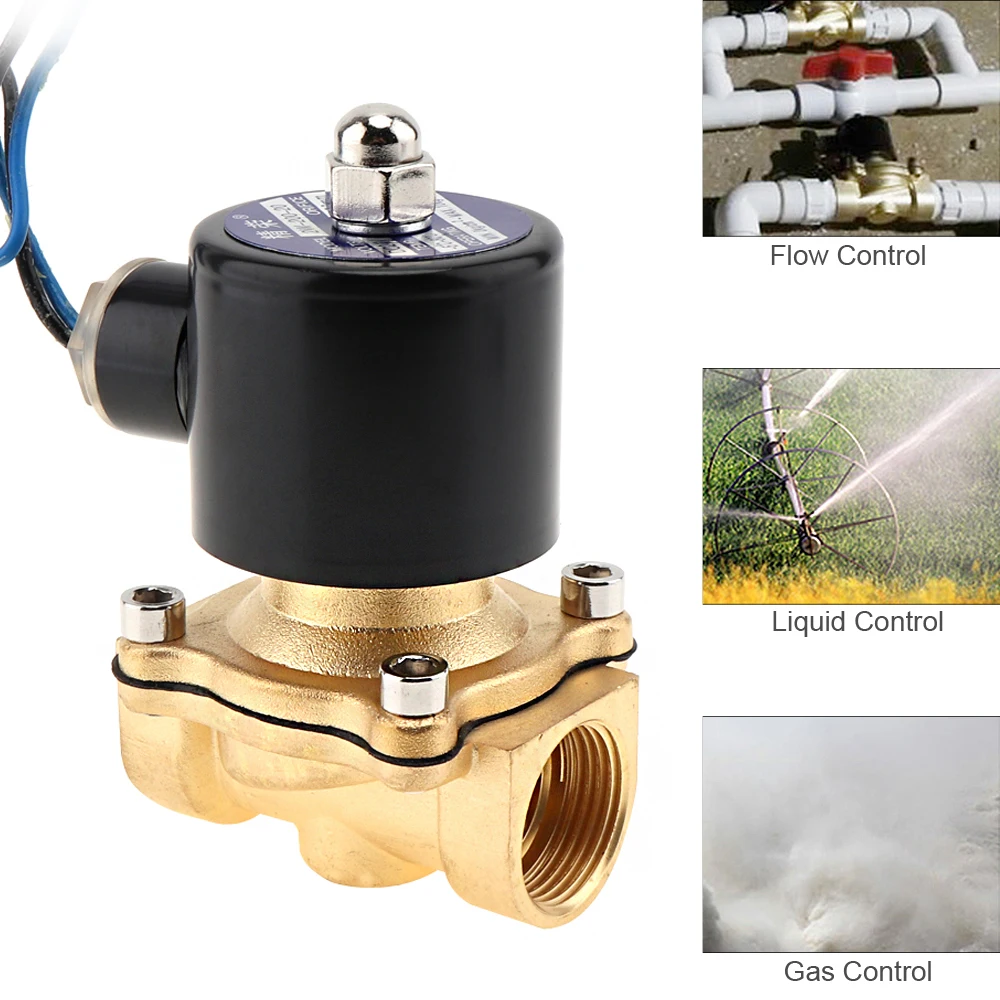 3/" DC 24V Электрический электромагнитный клапан пневматический клапан латунный корпус для воды/масла/газа