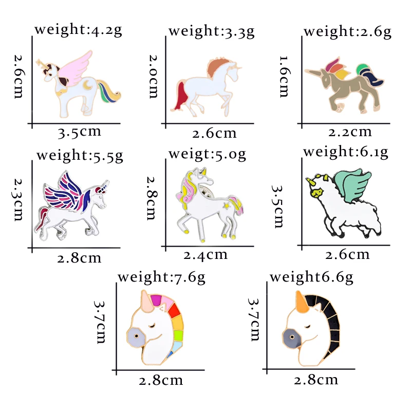 Лошадь Единорог иконы, броши нашивки на рюкзаке животный стиль одежды украшения из джинсы аксессуары эмаль булавки мультфильм булавка детский подарок