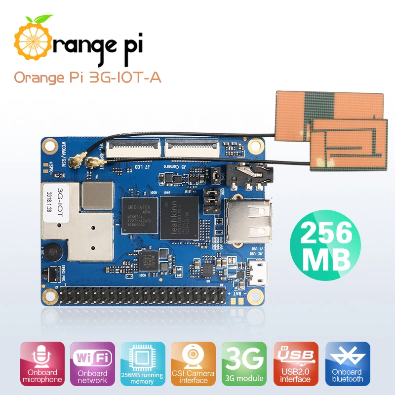 

Orange Pi 3G-IOT-A 256MB Cortex-A7 512MB EMMC Support 3G SIM Card Bluetooth Android4.4 mini PC