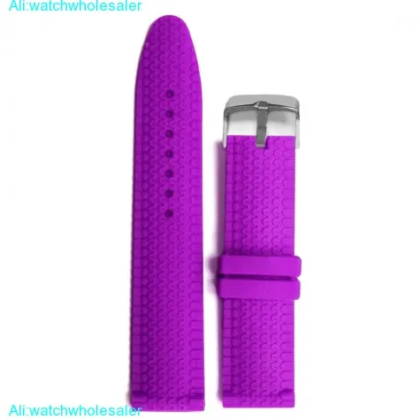 24mm Great Purple  Silicone Jelly Rubber Ladies Watch Band Straps WB1070I24JB