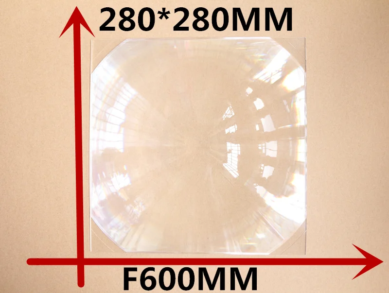 Лидер продаж 2017 года 1 шт./лот Бесплатная доставка линзы Френеля площадь 280*280 мм длинные фокусное расстояние 600 мм DIY проектор линза Френеля