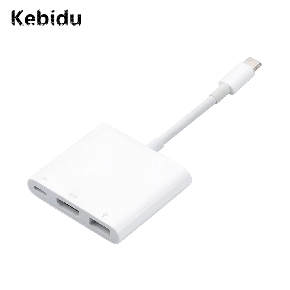 

Kebidu Type C to HDMI USB C USB 3.1 Multifunction Adapter Converter Cable Charging Converter Digital AV Multiport Male to Female