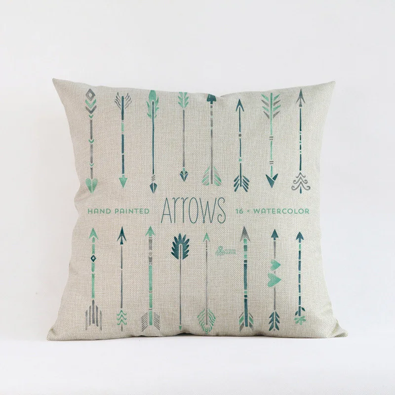 الإبداعي الأوروبي خطابات هندسية السهم الكتان غطاء وسادة وسادة القضية تزيين أريكة المنزل والمكتب
