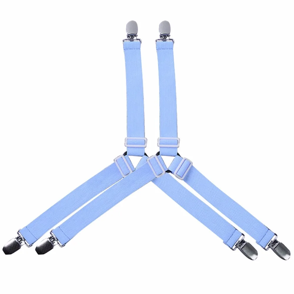 

2pcs Elastic Bed Sheet Straps Clips High Quality Adjustable Heavy Duty Grippers Straps Suspender Fasteners Holder Clip #007