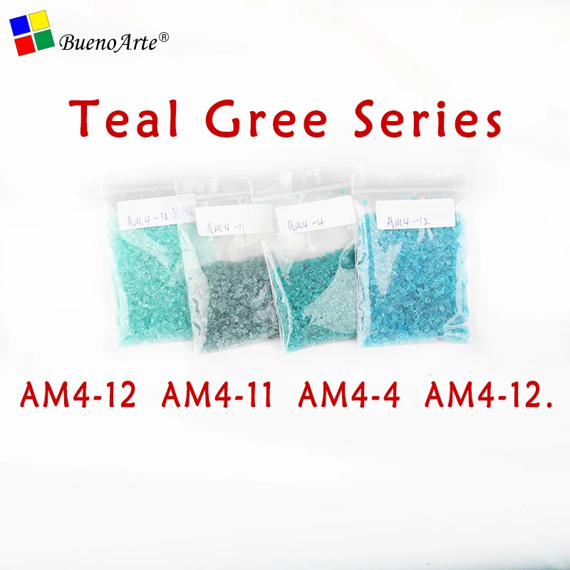 Teal Gree Series COE 90 маленький размер тонкий фритт плавкий прозрачный цвет опал цвет стекло точки DIY ремесло лэмпворк - Цвет: Teal Gree Series