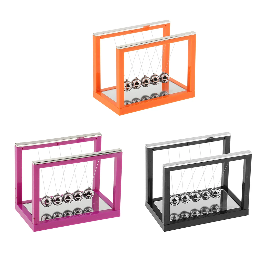 

1 Set Newton's Cradle with Mirror Balance Ball Desk Art Craft Toy Home Office Table Decor Kids Educational Physics Science Toy