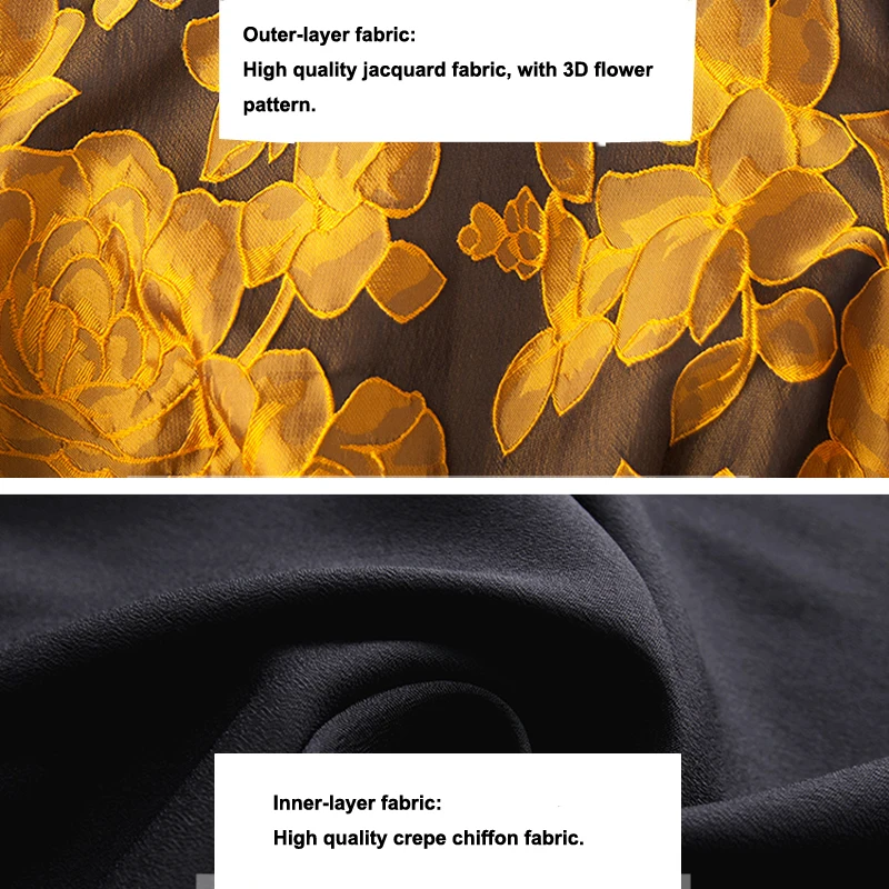 Newest Fall 2018 Designer Maxi Dress Party Dress Women's Long Sleeve Gorgeous Floral Jacquard Long Dress plus size S-3XL