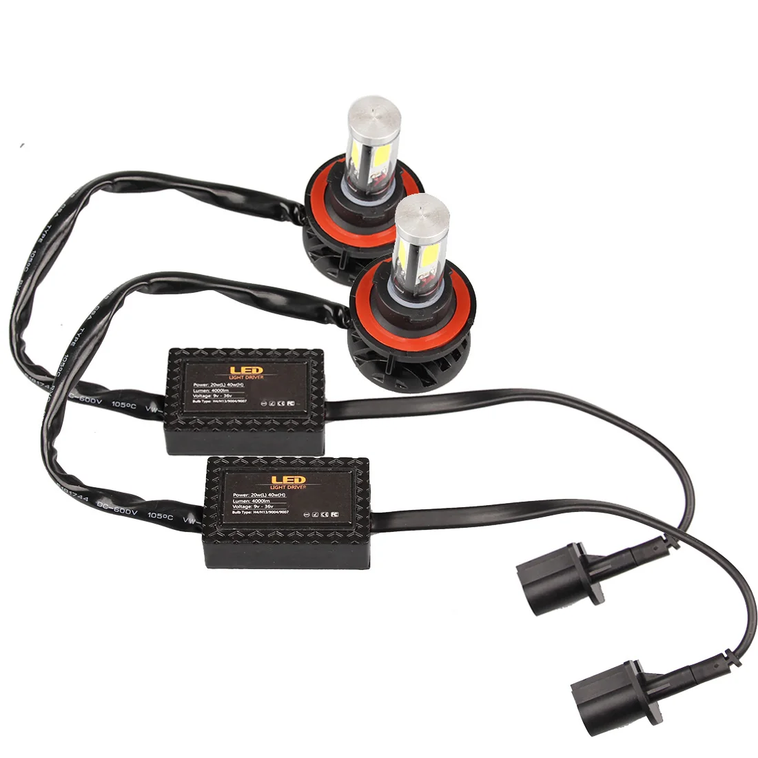 

2pc H13 led headlight 80W/Set 6000K Lampshade Automotive Vehicle Head Light Lamp