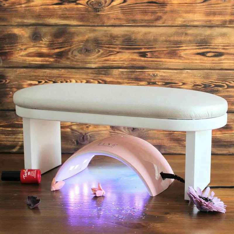 

Manicure Salon Hand Arm Rest Nails Design Wood Leather Cushion Pillow Nail Art Treatment Supply