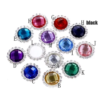 

10Pcs/Set 21MM Flatback Rhinestone Buttons Diamond Acrylic Hair Flower Ribbon Webbing Wedding Decoration Crysta Accessories