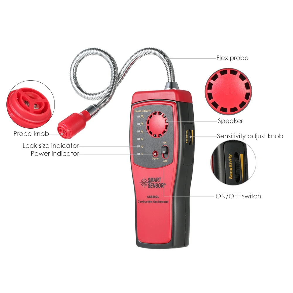 metal hardness tester SMART SENSOR AS8800L Handheld Portable Automotive Mini Combustible Gas Detector Determine Tester with Sound and Light Alarm sound level meters