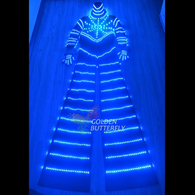 2017 светодиодная одежда световые костюмы светодиодный костюм робота шлем