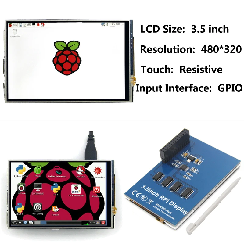 Для Raspberry Pi 3 сенсорный экран 3,5 дюймов TFT lcd 480*320 GPIO дисплей монитор с ABS Чехол Коробка для Raspberry Pi 3 Model B Plus