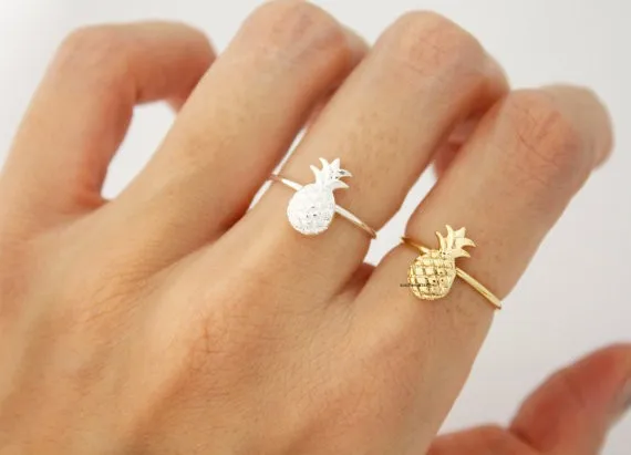 Cute Pineapple adjustable ring in 2 colors,