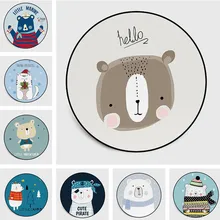 Милый мультфильм медведь круглый ковер дети влезали Нескользящие напольный коврик дети гостиная играть покрывало на кресло ковер спальня подарок