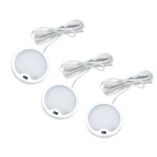 ИК-датчик переключатель 12V светодиодный кухонный светильник шкаф под шкаф сервант светодиодный круглый потолочный светильник, 3 предмета в комплекте