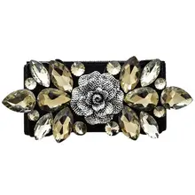 Свадебная вечеринка женская мода цветочные пряжки горный хрусталь эластичный широкий клинч пояс