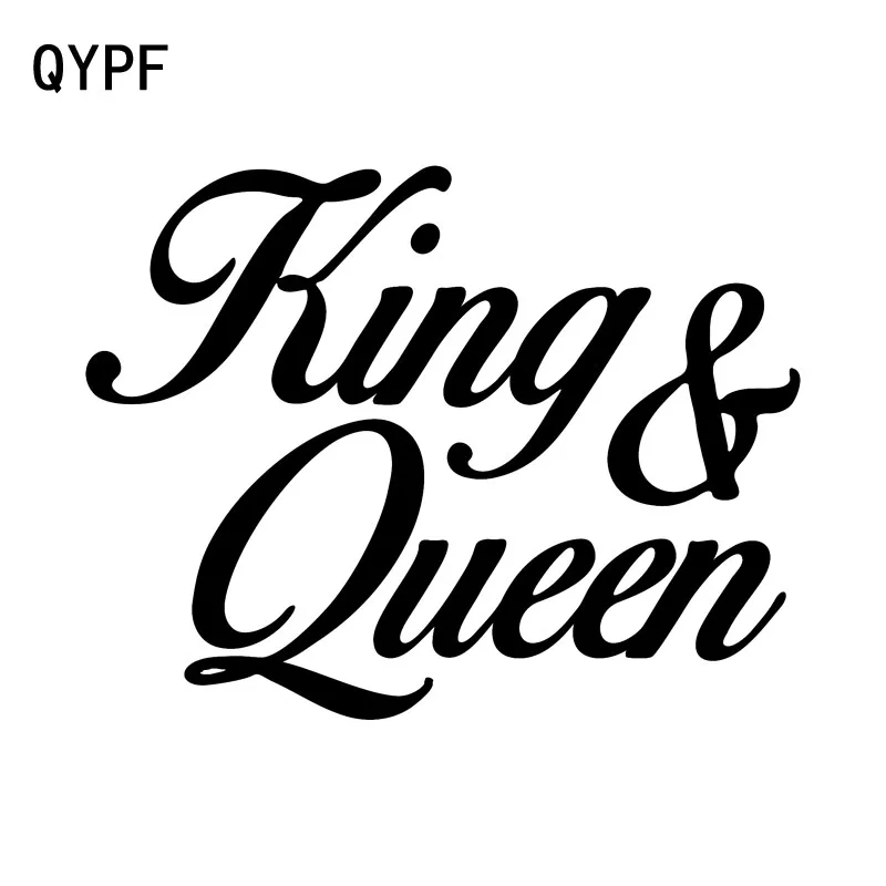 

QYPF 16CM*12.4CM Fashion King & Queen Decoration Vinyl Car Sticker Decal Black Silver C15-2740