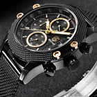 BENYAR Спортивные Хронограф Модные Мужские Часы Mesh & Rubber Band Водонепроницаемые Роскошные Кварц ★