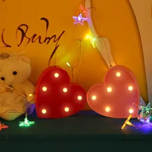 Сердце светодиодный ночник Marquee знак Алфавит огни лампа домашний Клуб Открытый Крытый Настенный декор годовщина подарок