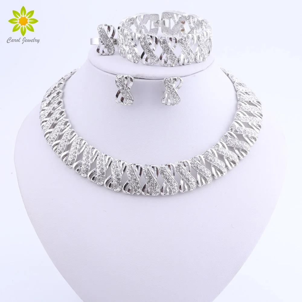silver wedding jewelry sets for brides
