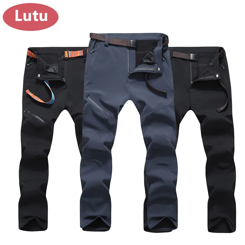 

LUTU winter warm Outdoor Men Hiking Pants fleece elastic Trekking Trousers Mountain Climbing Sport Ski Pants women