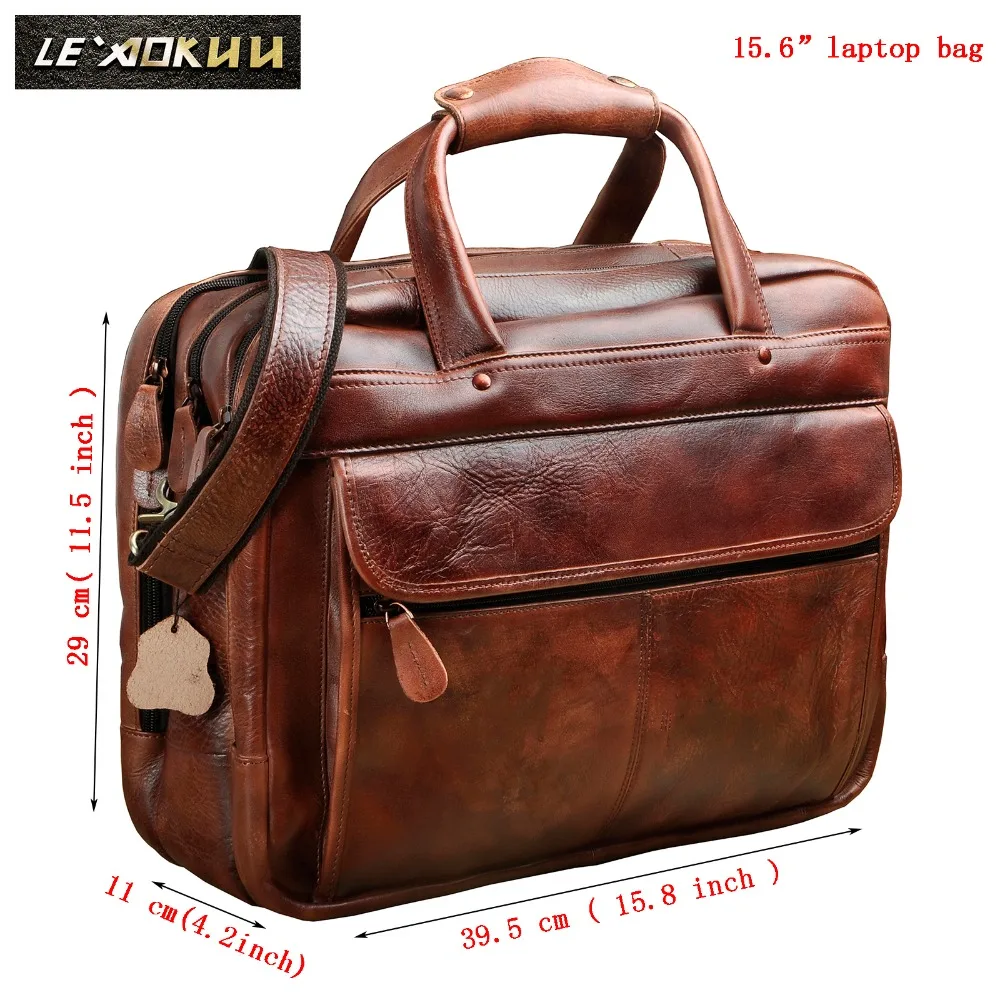 Männer Öl Wachsartige Leder Antike Design Business Aktentasche Laptop Dokument Fall Mode Attache Messenger Tasche Tote Portfolio 7146c Spezieller Kauf Aktentaschen Herrentaschen