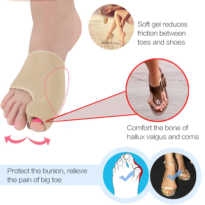 1Pair Hallux Valgus Corrector Orthopedic Big Toe Bone Thumb Bunion Corrector Silicone Pedicure Socks for Legs Foot Care Tools