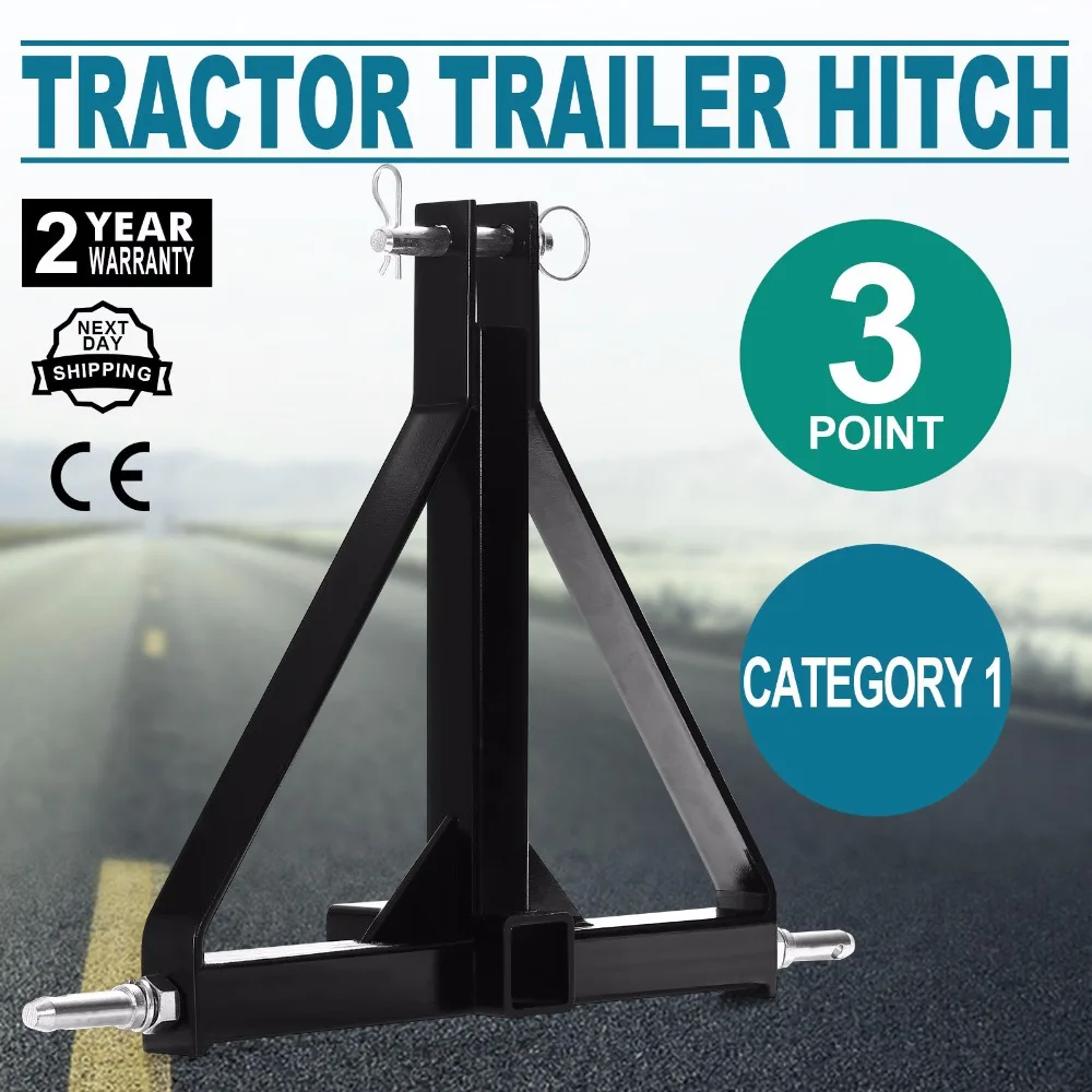 

3 POINT 2" RECEIVER TRAILER HITCH TRACTOR CATEGORY 1 TOW HITCH DRAWBAR PULL